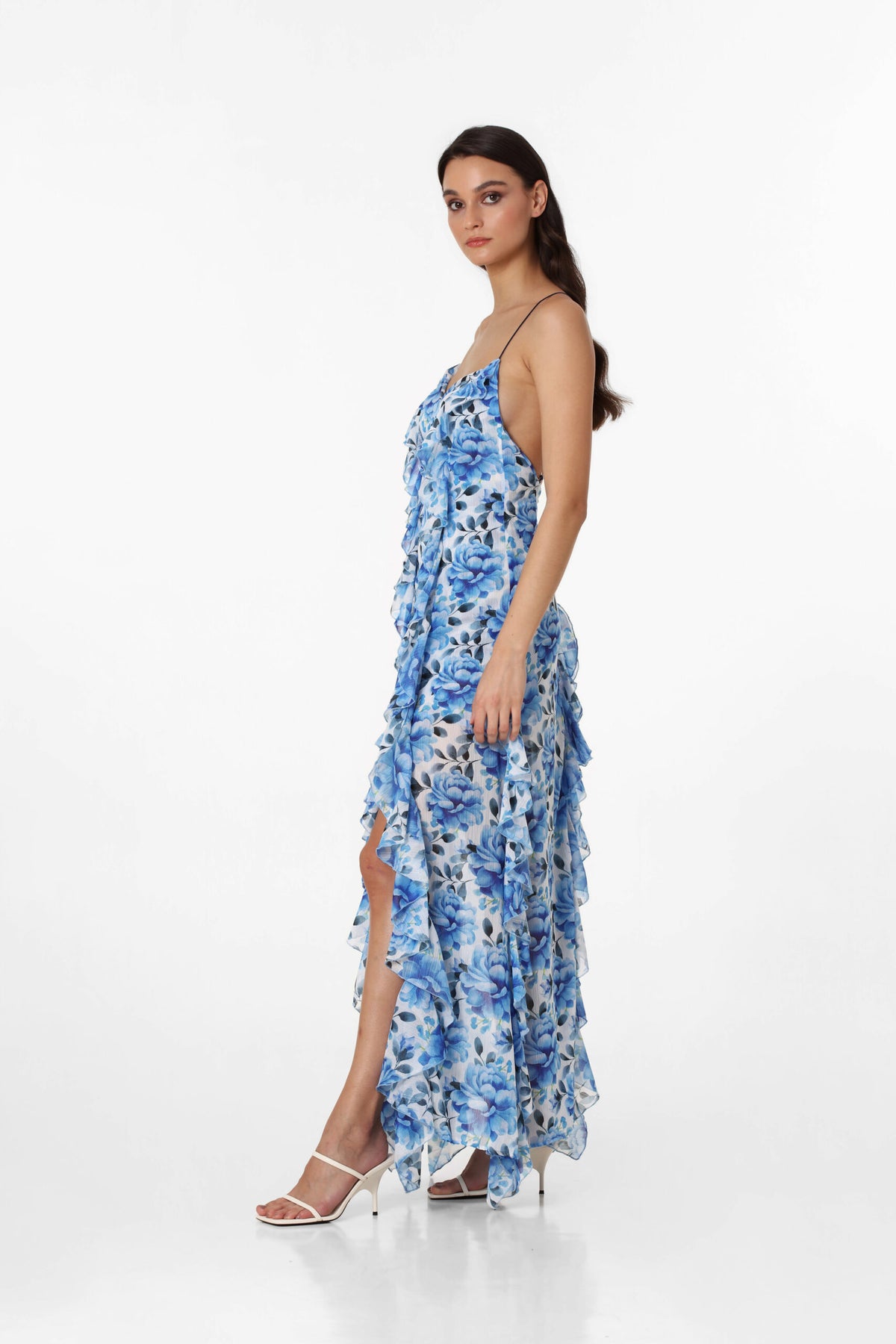 Blue Roses Maxi Dress