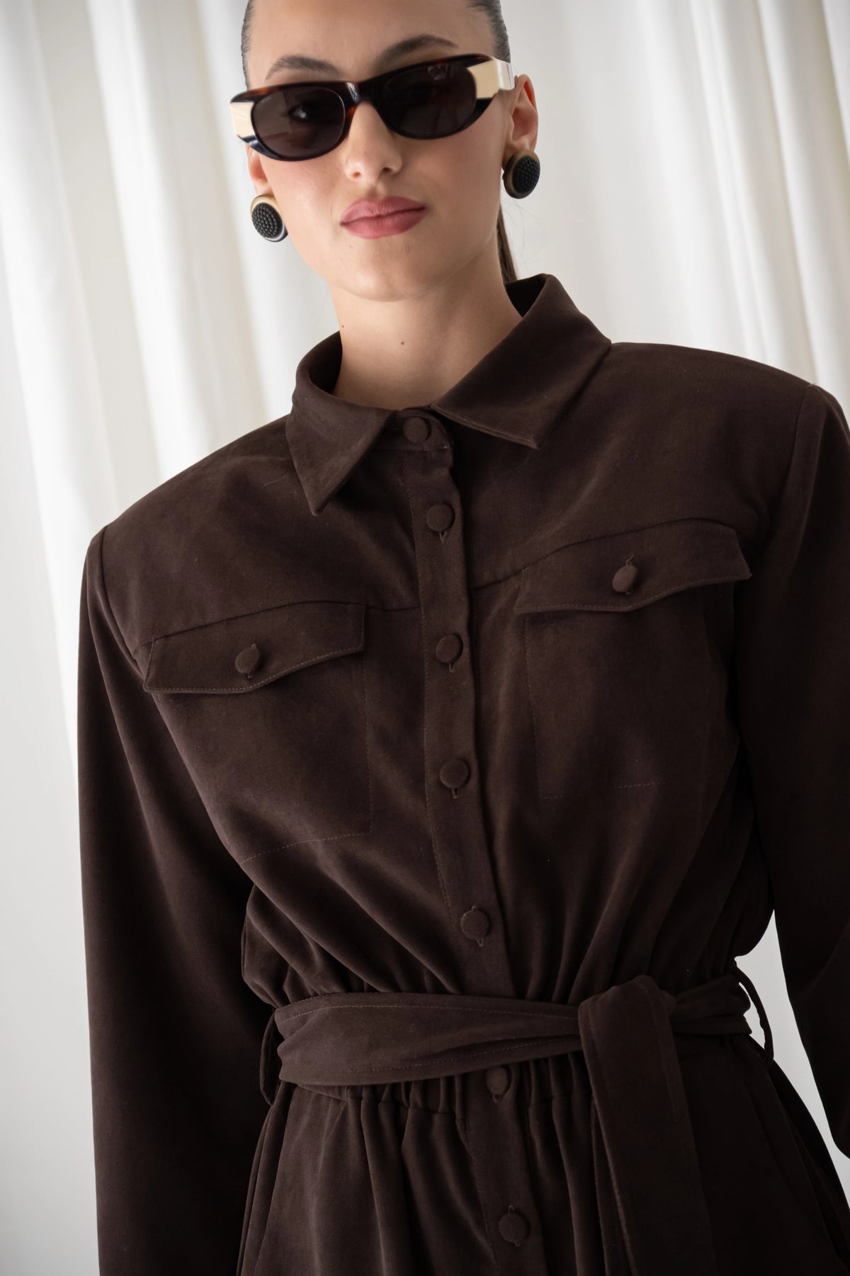 Cacao Suede Jumpsuit