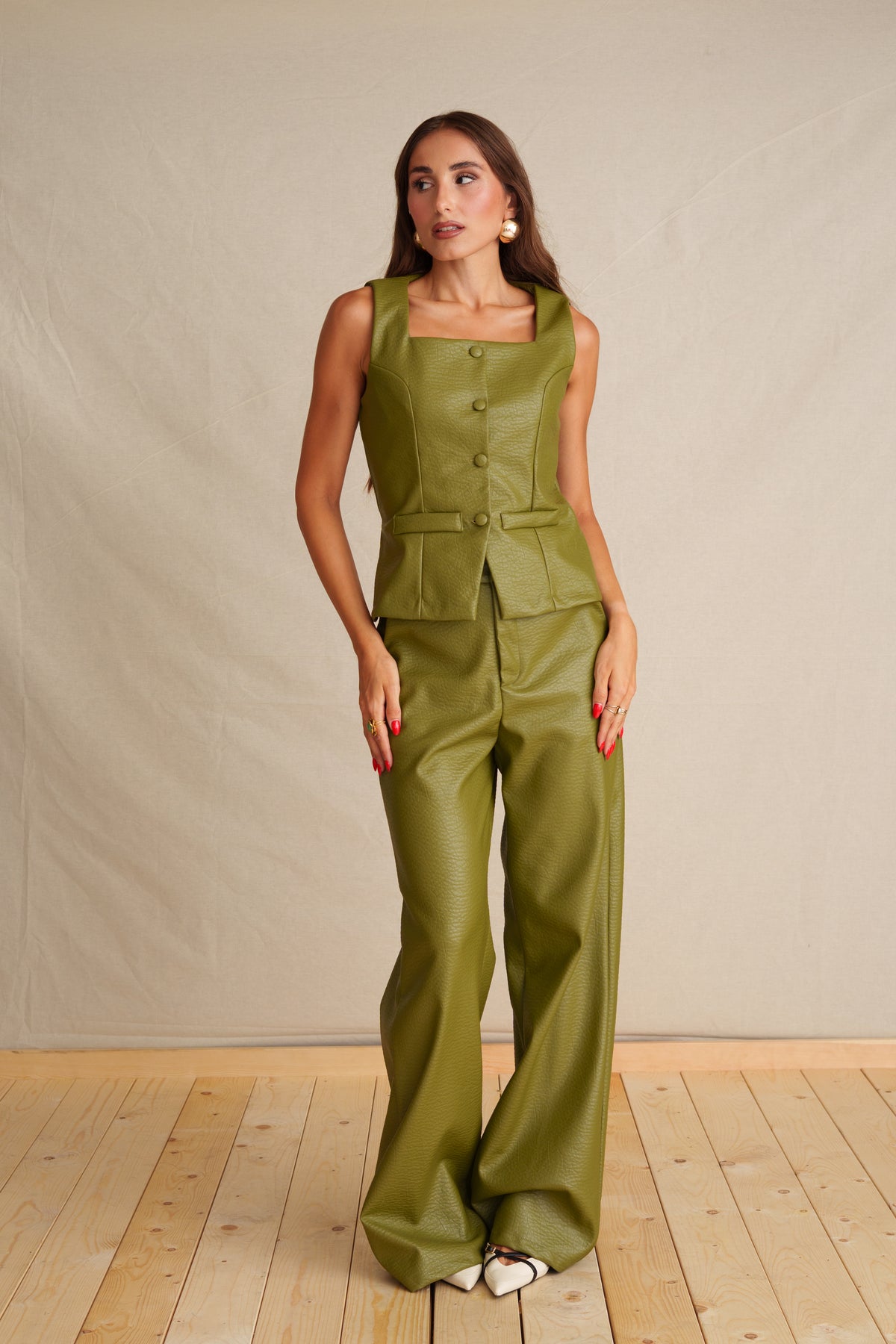 Evergreen Leather Top
