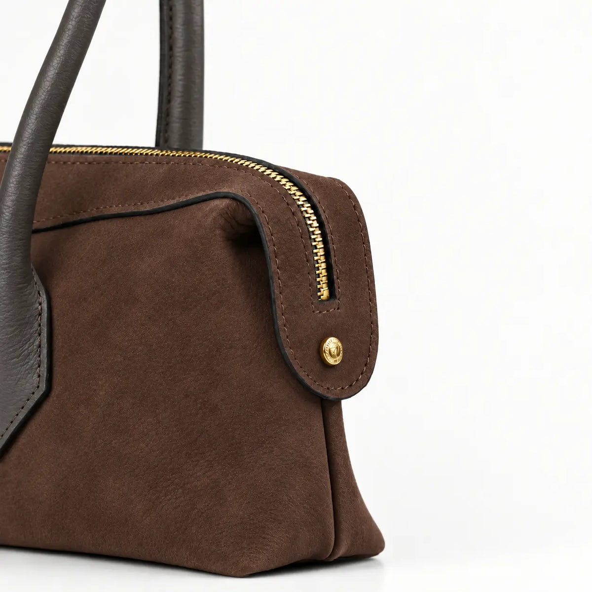 Lydia Leather Bag - Choco Suede
