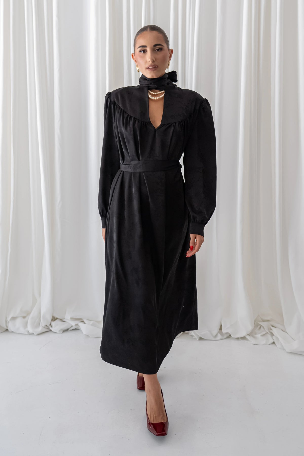 Night Jacquard Polymorphic Maxi Dress