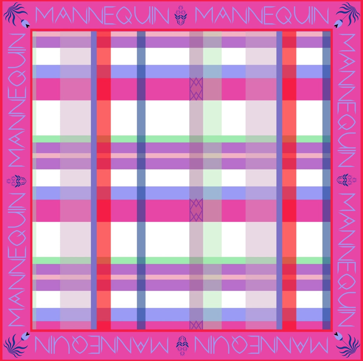 Red Plaid Mini Silk Scarf