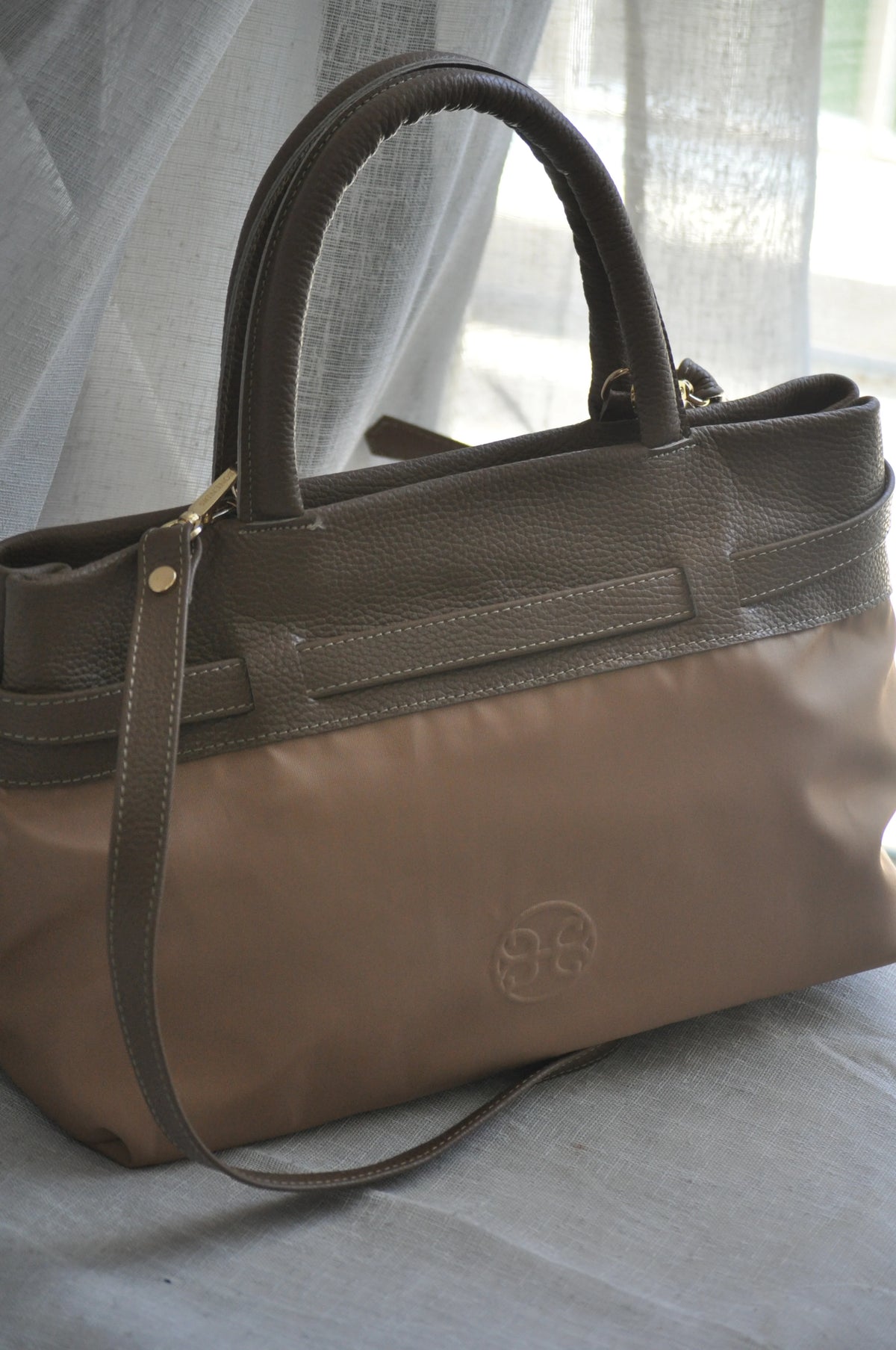 Emily Large Canvas Handbag - Biscotti