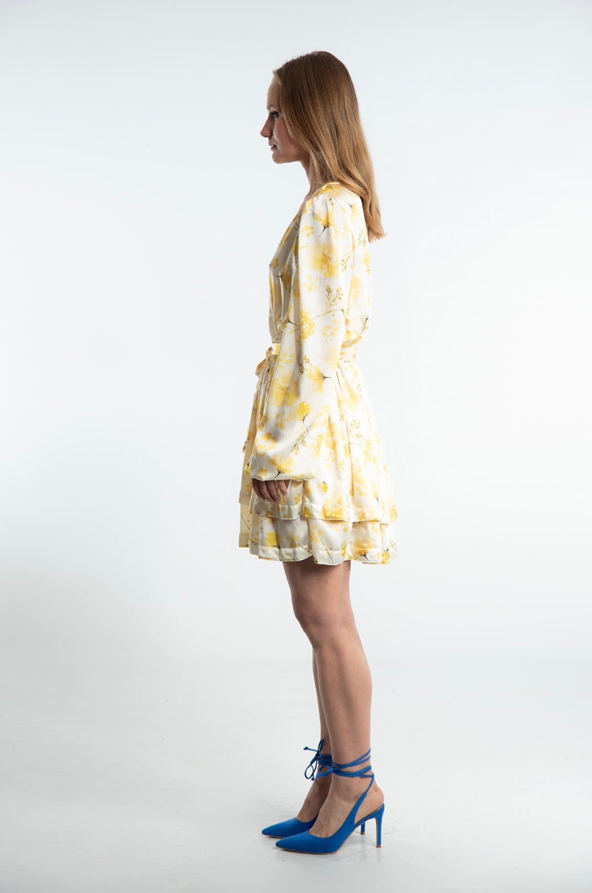 Yellow Blossom Mini Dress - Silk