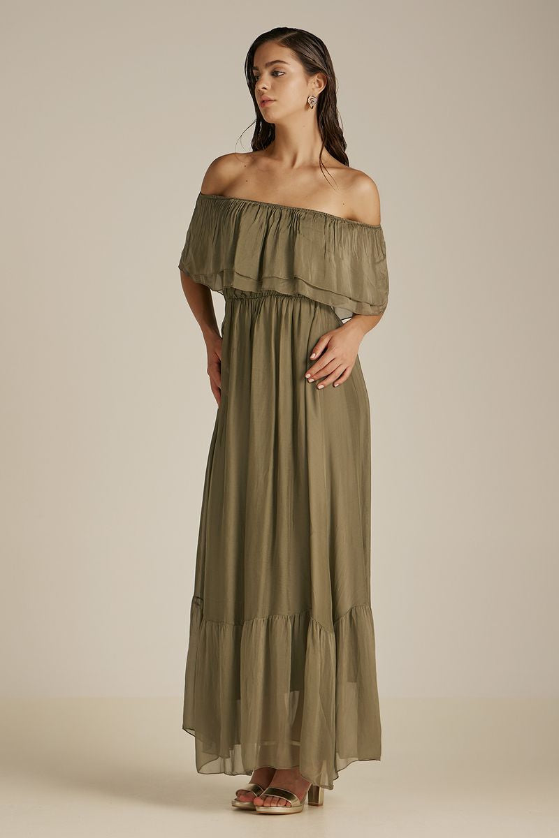 Anthia Dress | Chaki