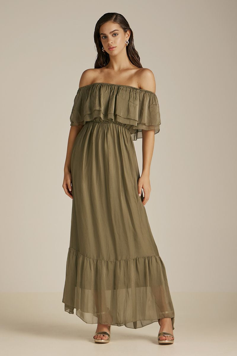 Anthia Dress | Chaki