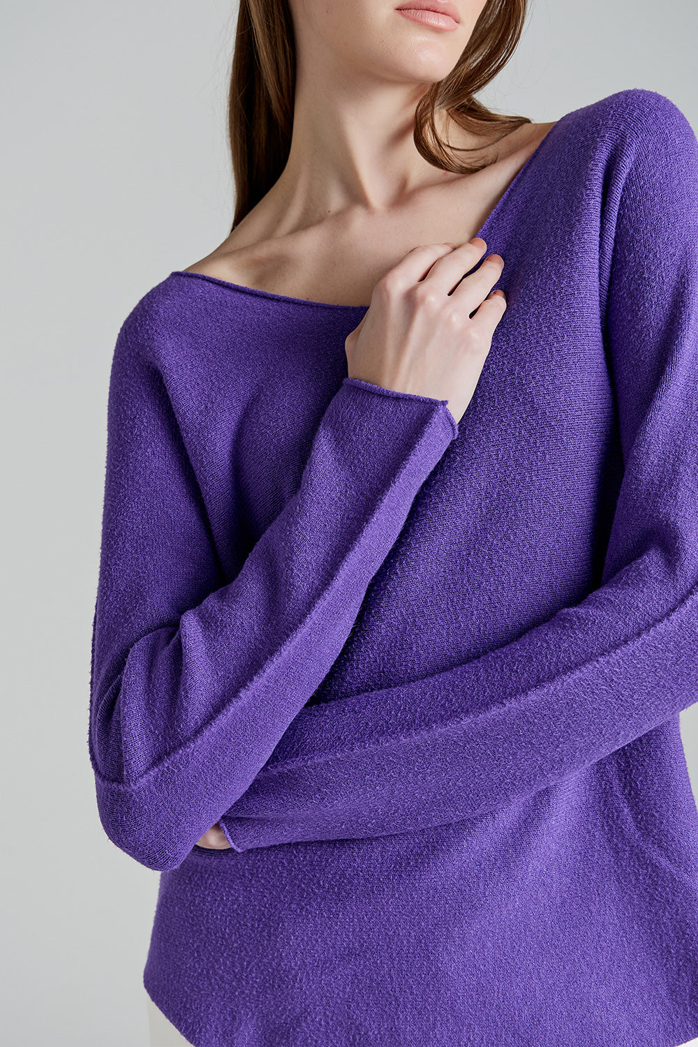 Soft Knitwear V-Neck | Purple