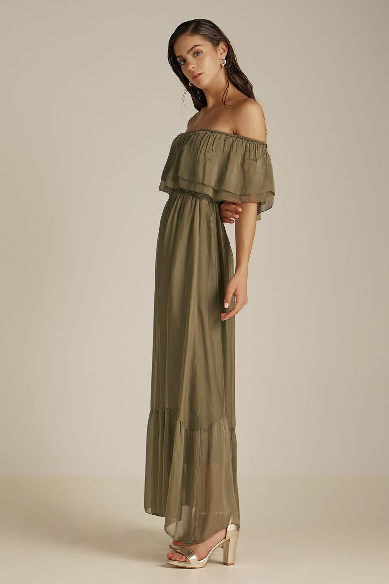 Anthia Dress | Chaki