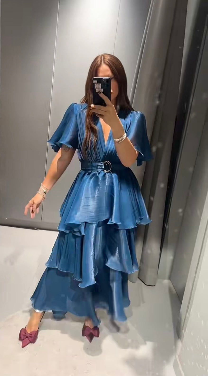 Sarah Dress - Petrol Blue