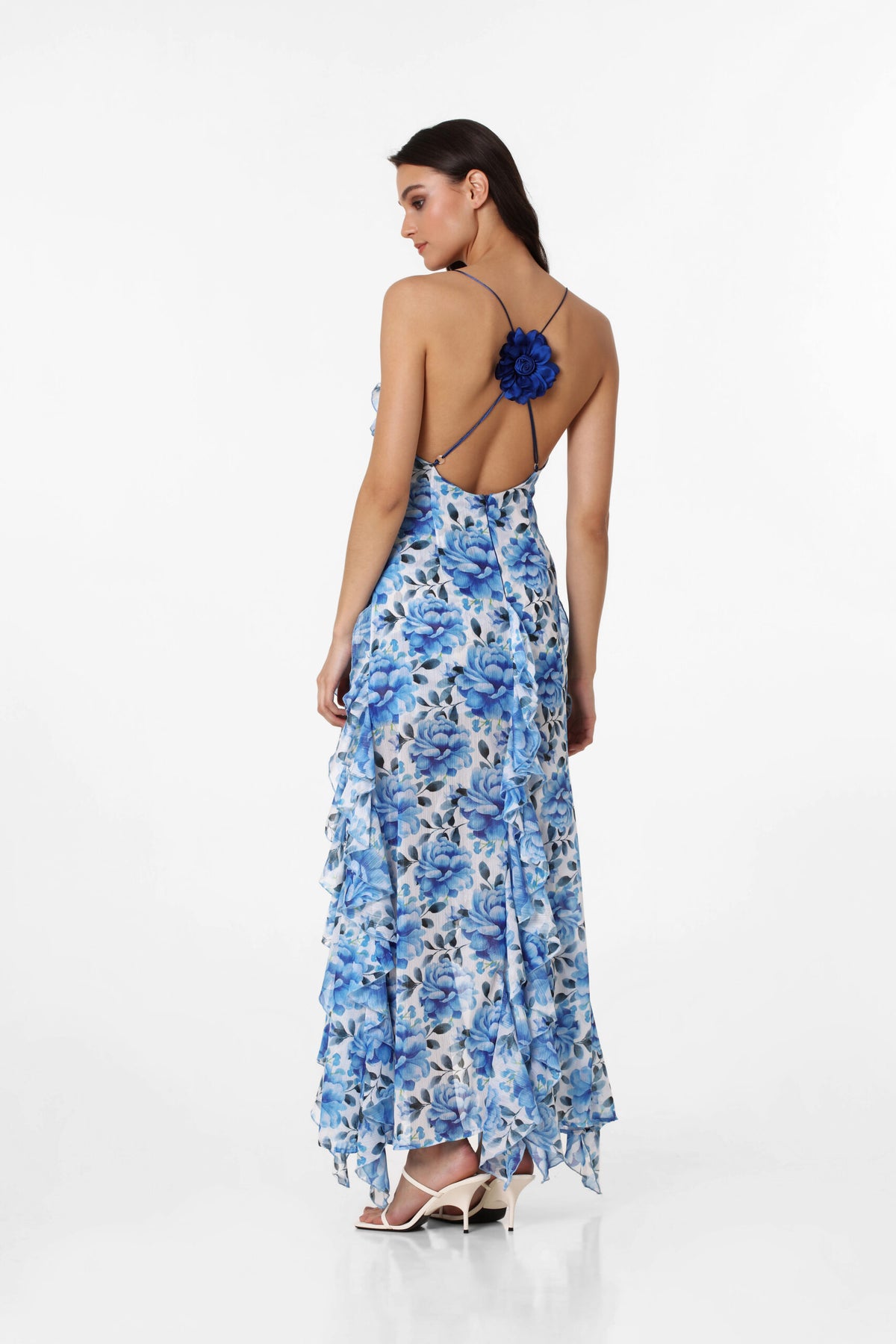 Blue Roses Maxi Dress