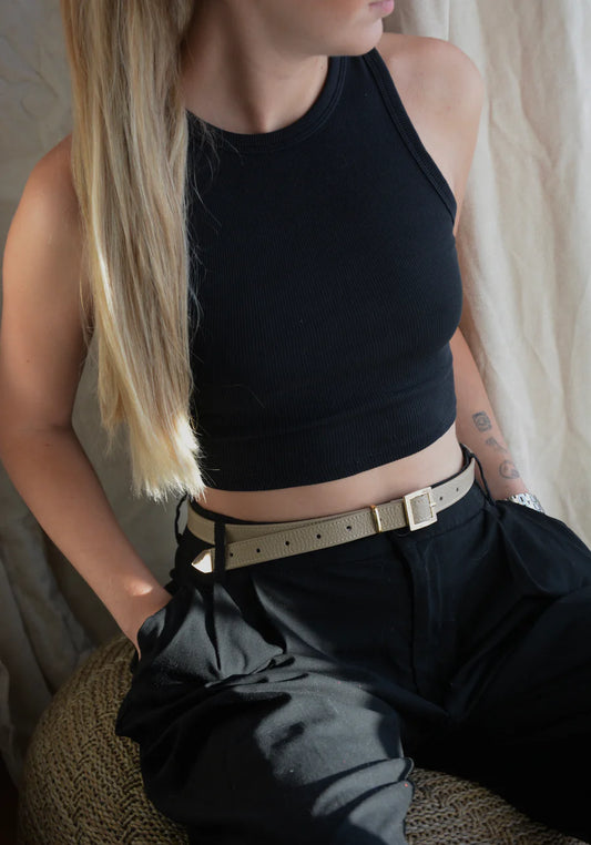 Bonendis Leather Belt - Taupe