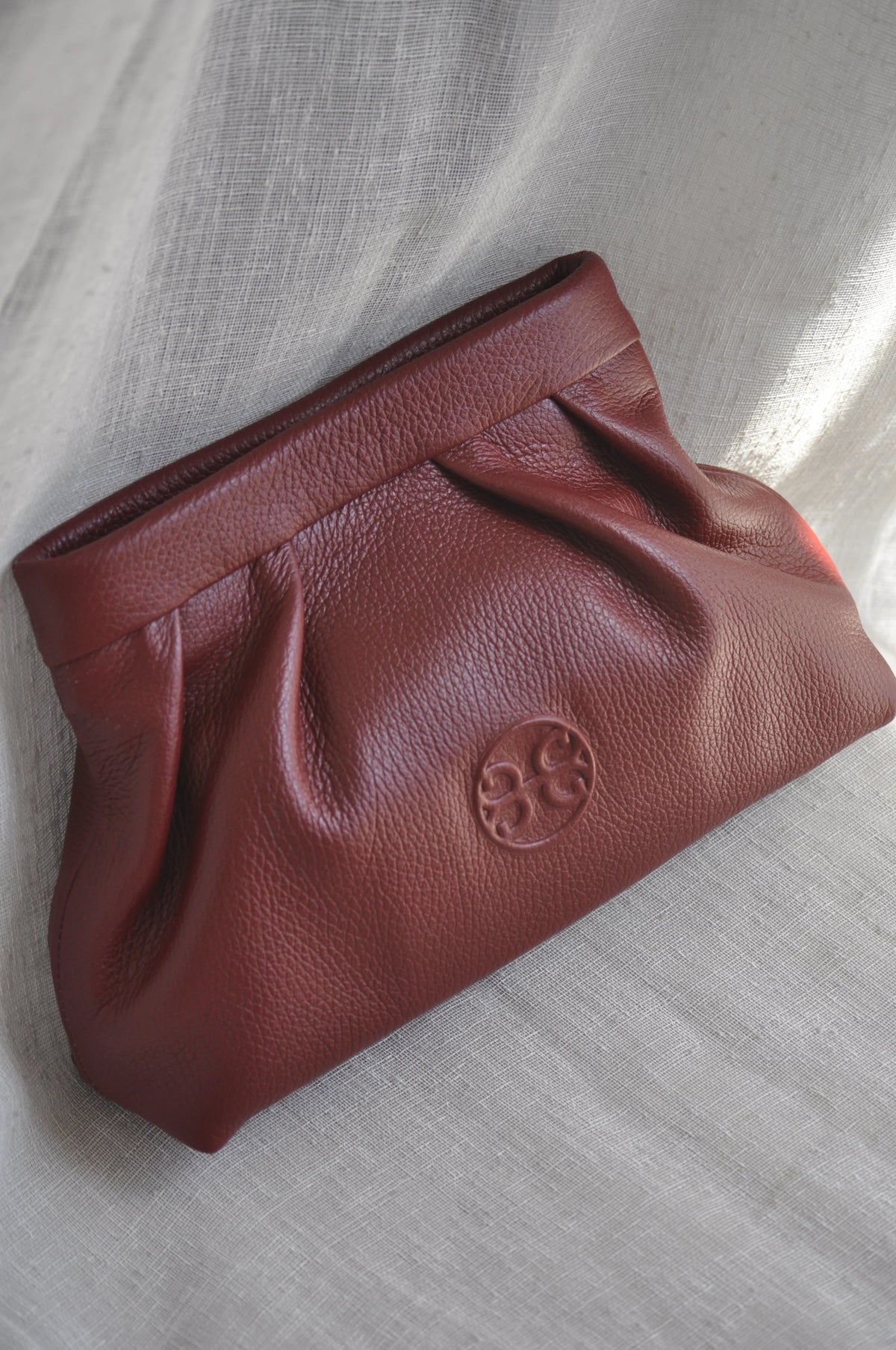 Kiss Mini Leather Pouch - Cherry Red