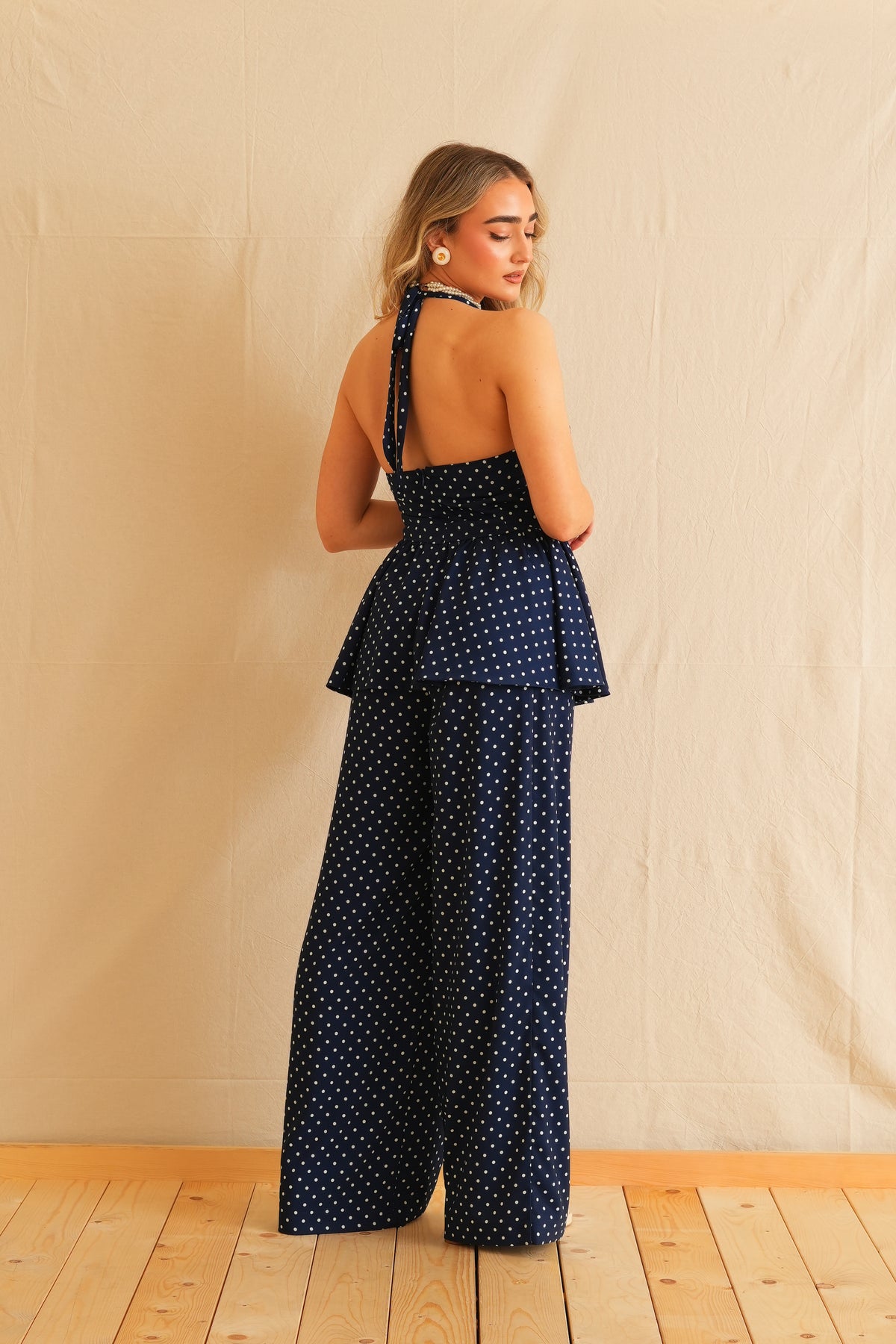 Polka Dot Backless Top