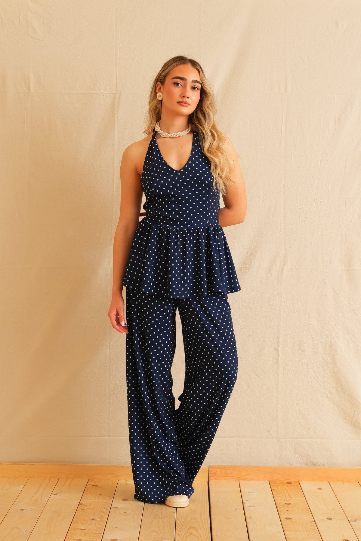 Polka Dot Backless Top
