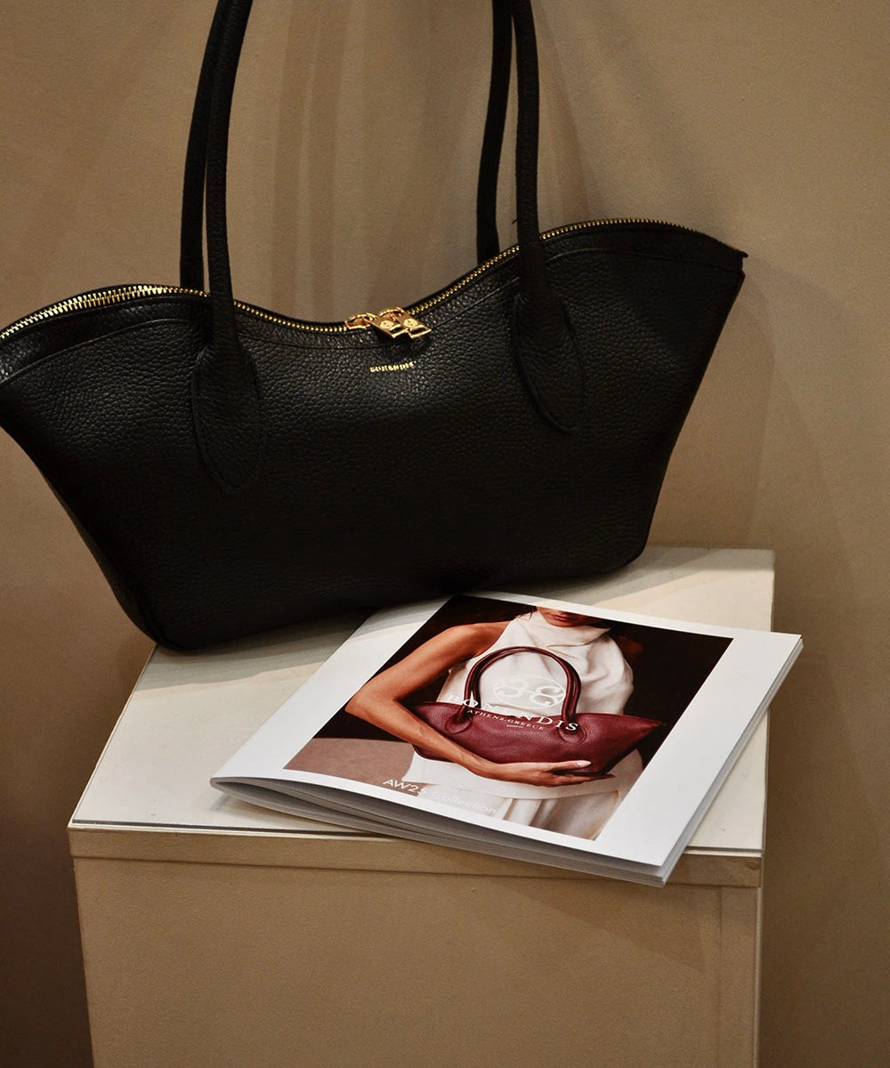 Bisou Small Leather Bag - Black