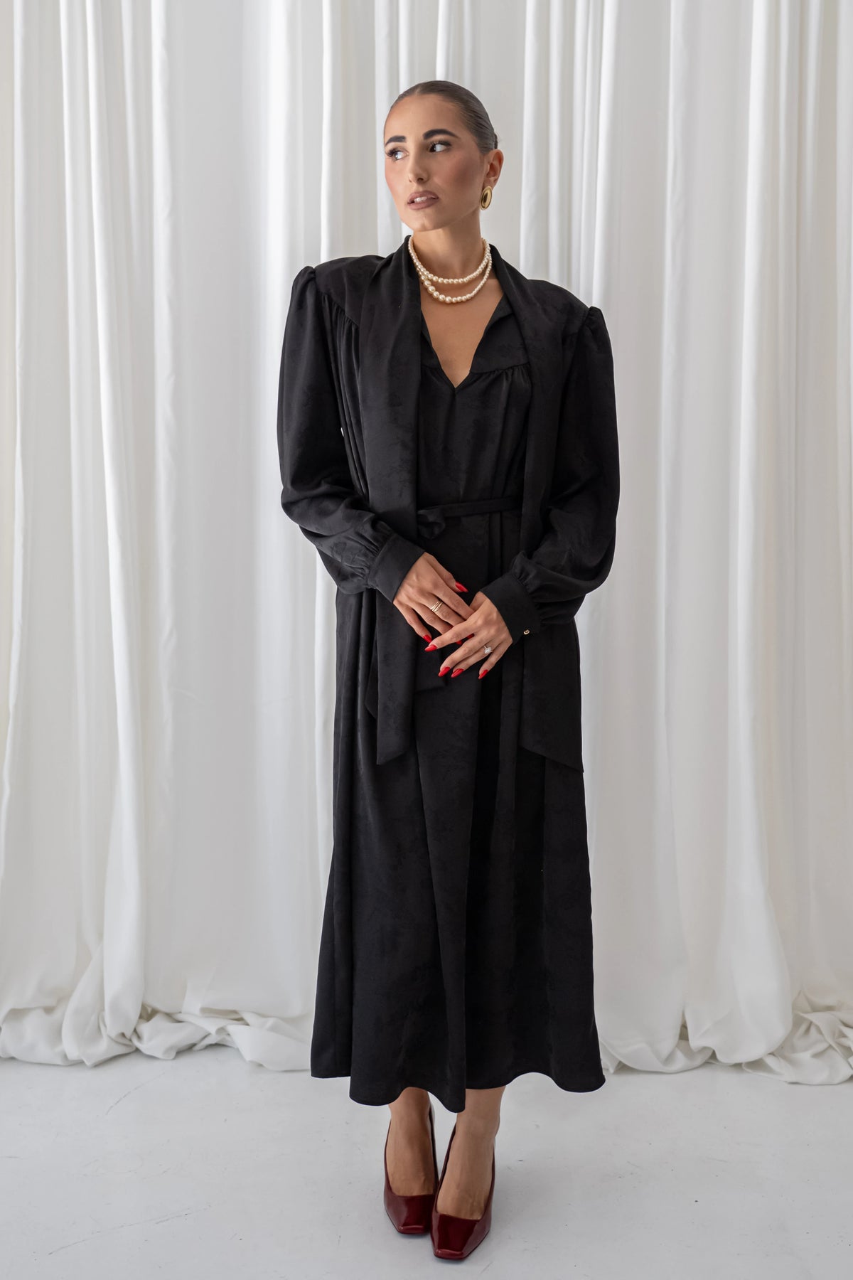 Night Jacquard Polymorphic Maxi Dress