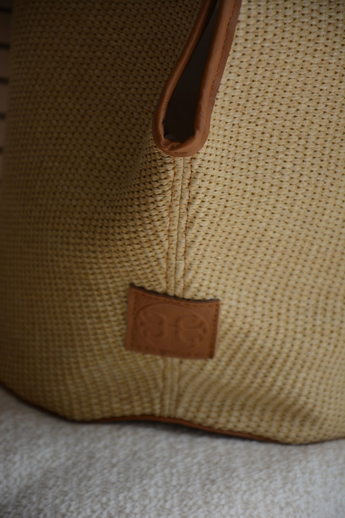 Helena Raffia Shoulder Bag - Tabac