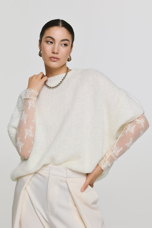 Short Sleeve Pullover - Ivory