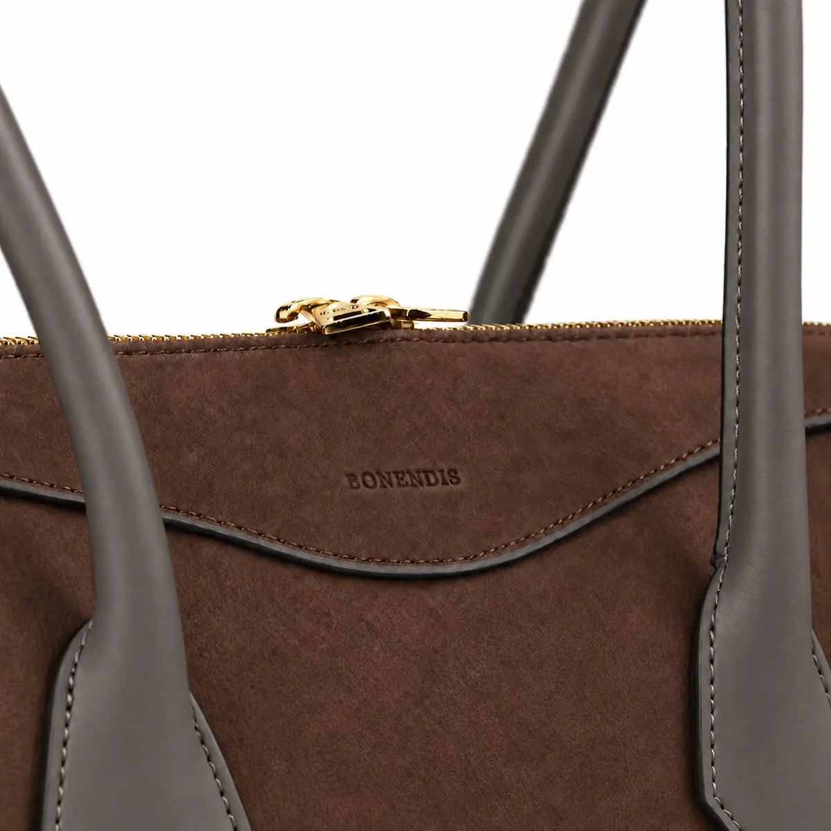 Lydia Leather Bag - Choco Suede