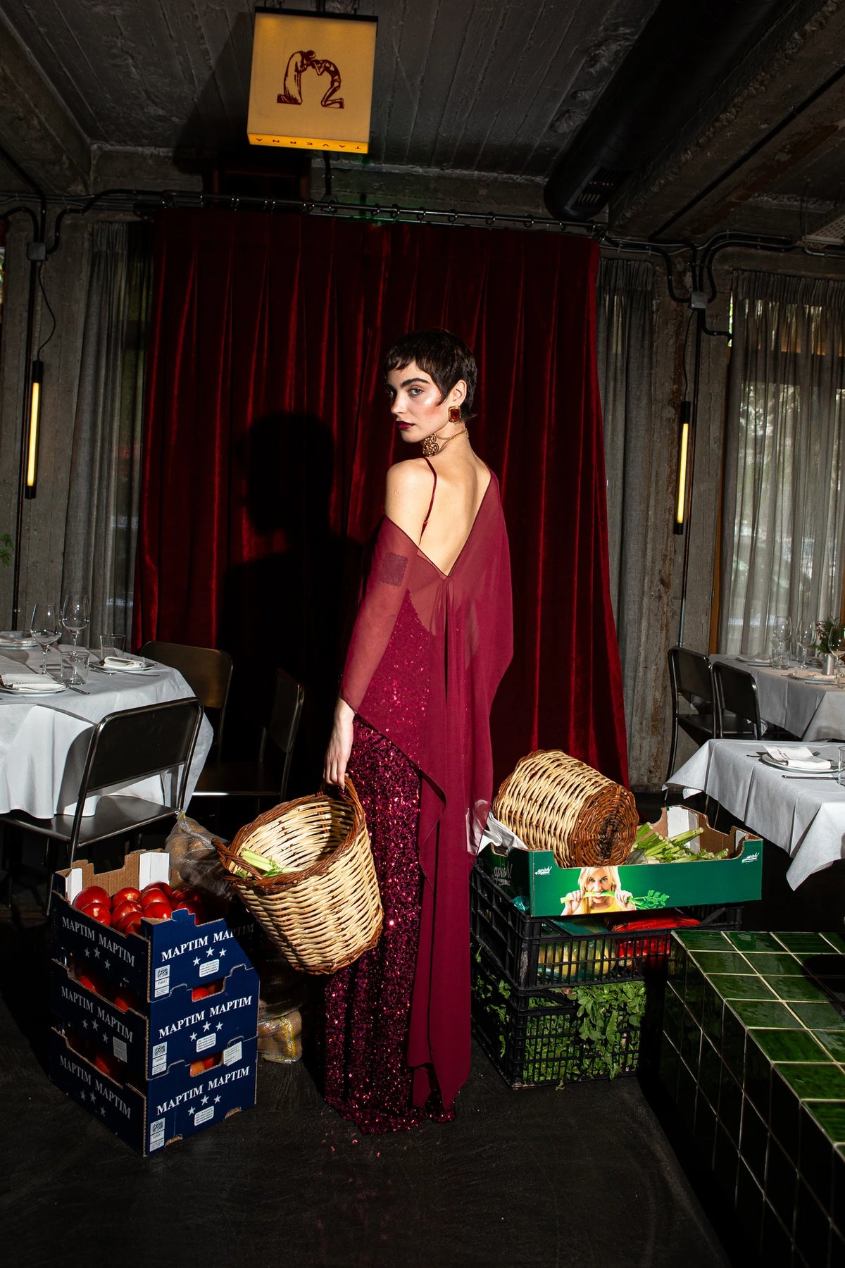 Satori Peplum - Burgundy