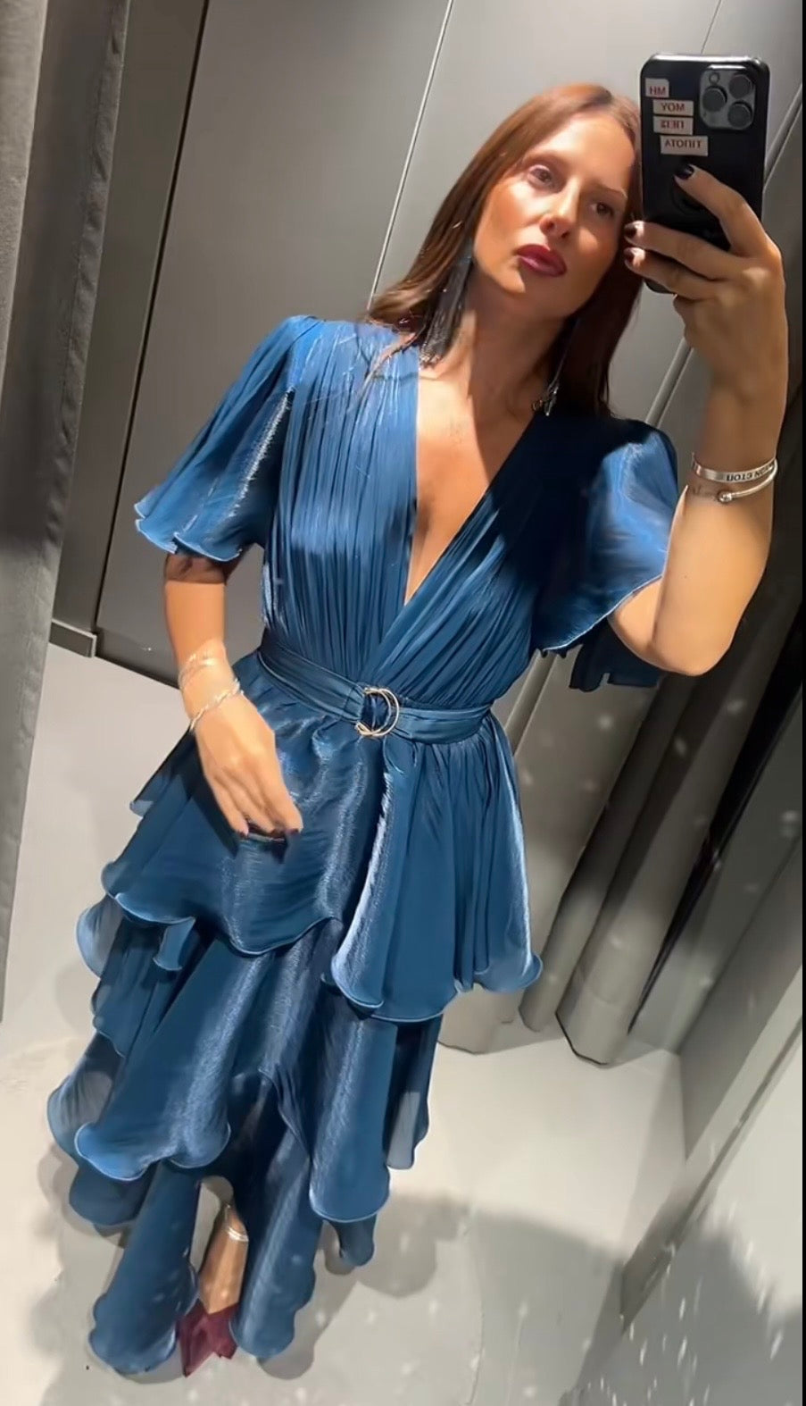 Sarah Dress - Petrol Blue