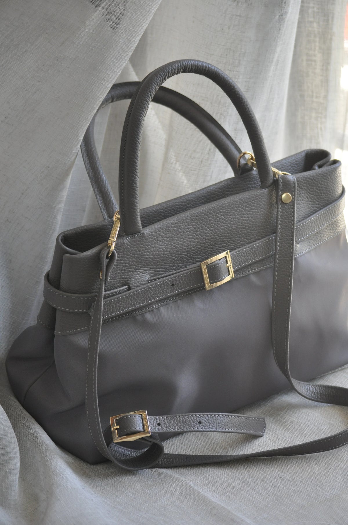 Emily Large Canvas Handbag -Ash