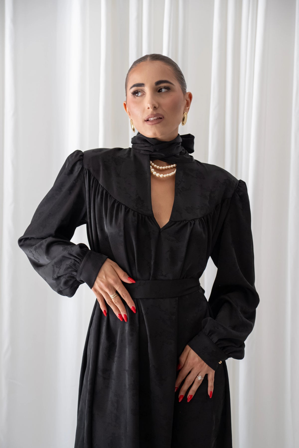 Night Jacquard Polymorphic Maxi Dress