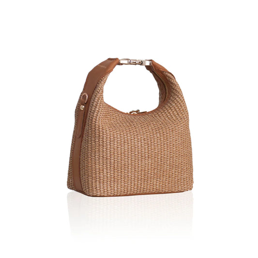 Maggie Raffia Handbag - Tabac