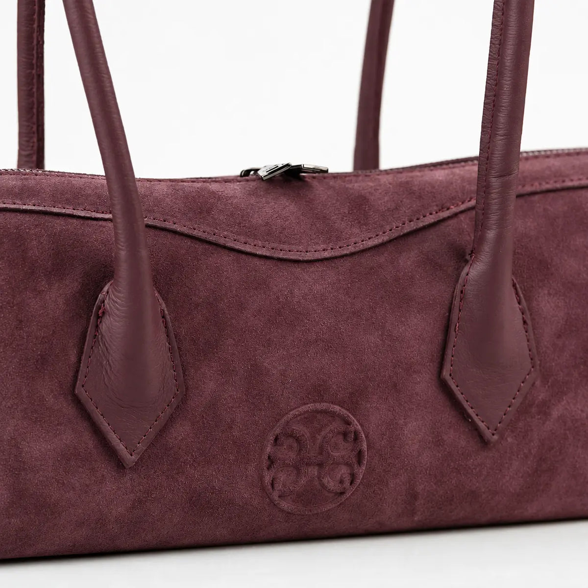 Lydia Leather Bag - Burgundy Suede