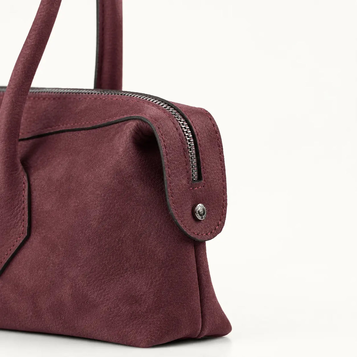 Lydia Leather Bag - Burgundy Suede
