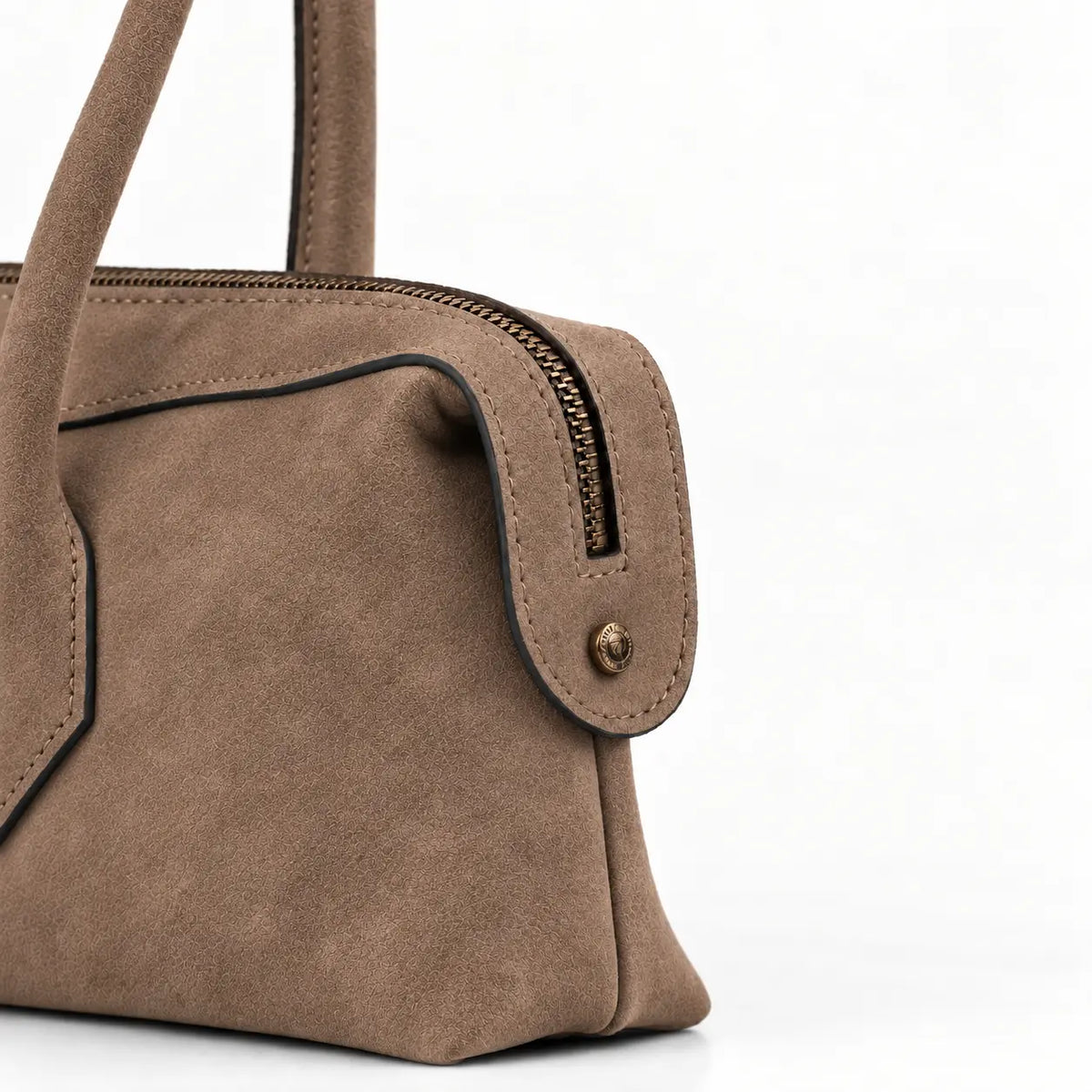 Lydia Leather Bag - Mocca Suede