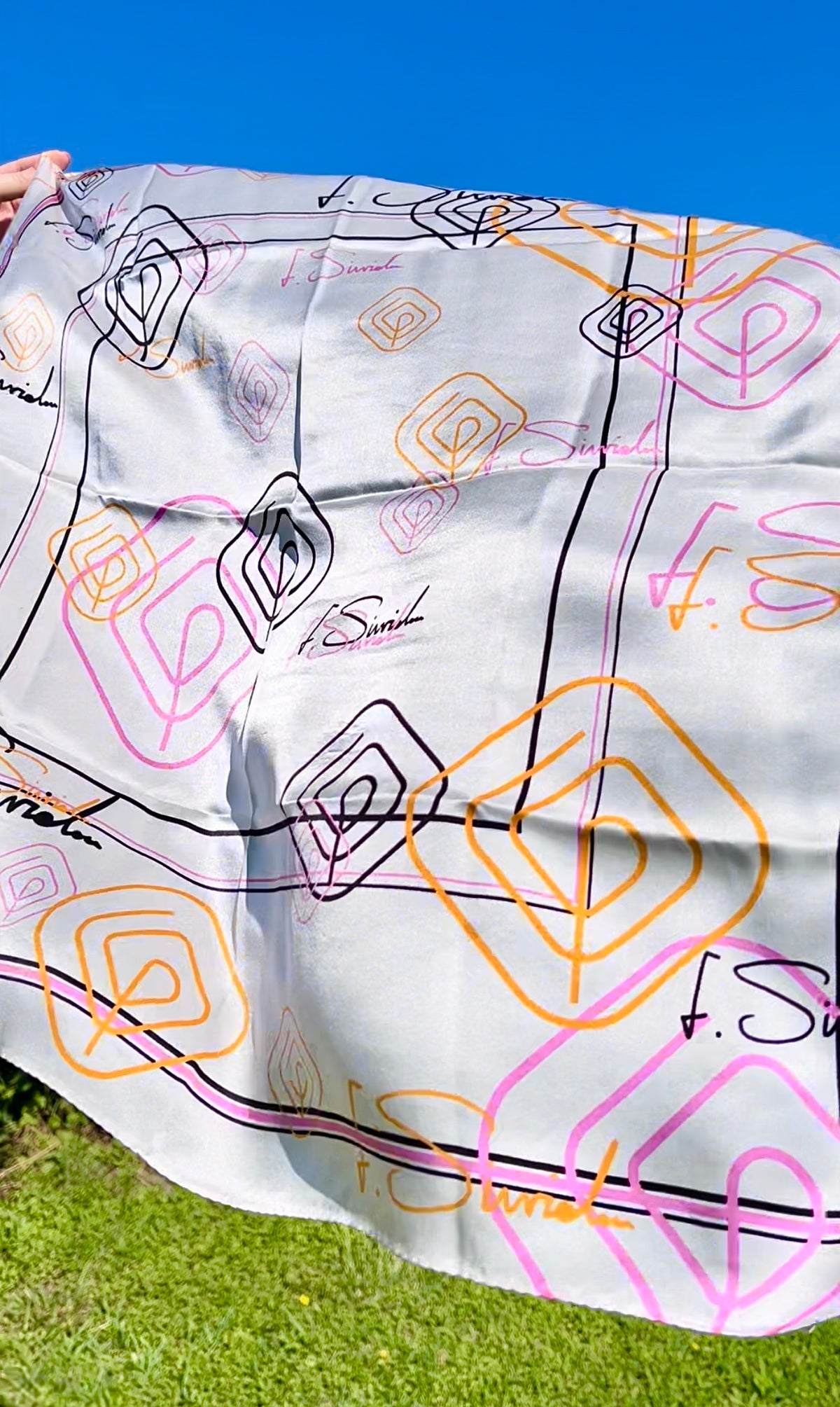 Pink Satin Silk Scarf
