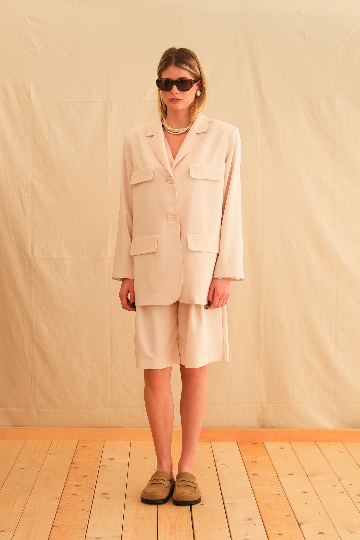 Vanilla Safari Blazer with belt