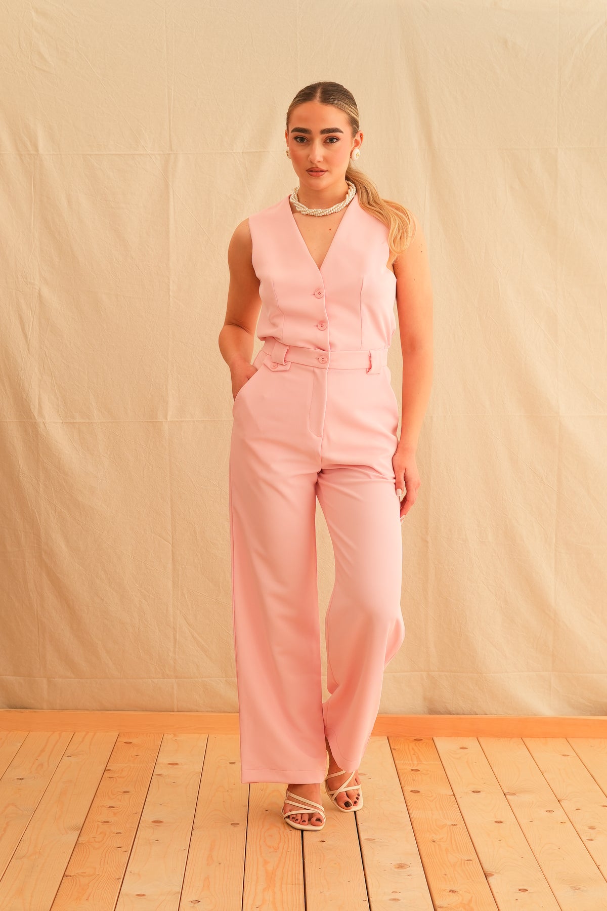 Baby Pink Safari Vest