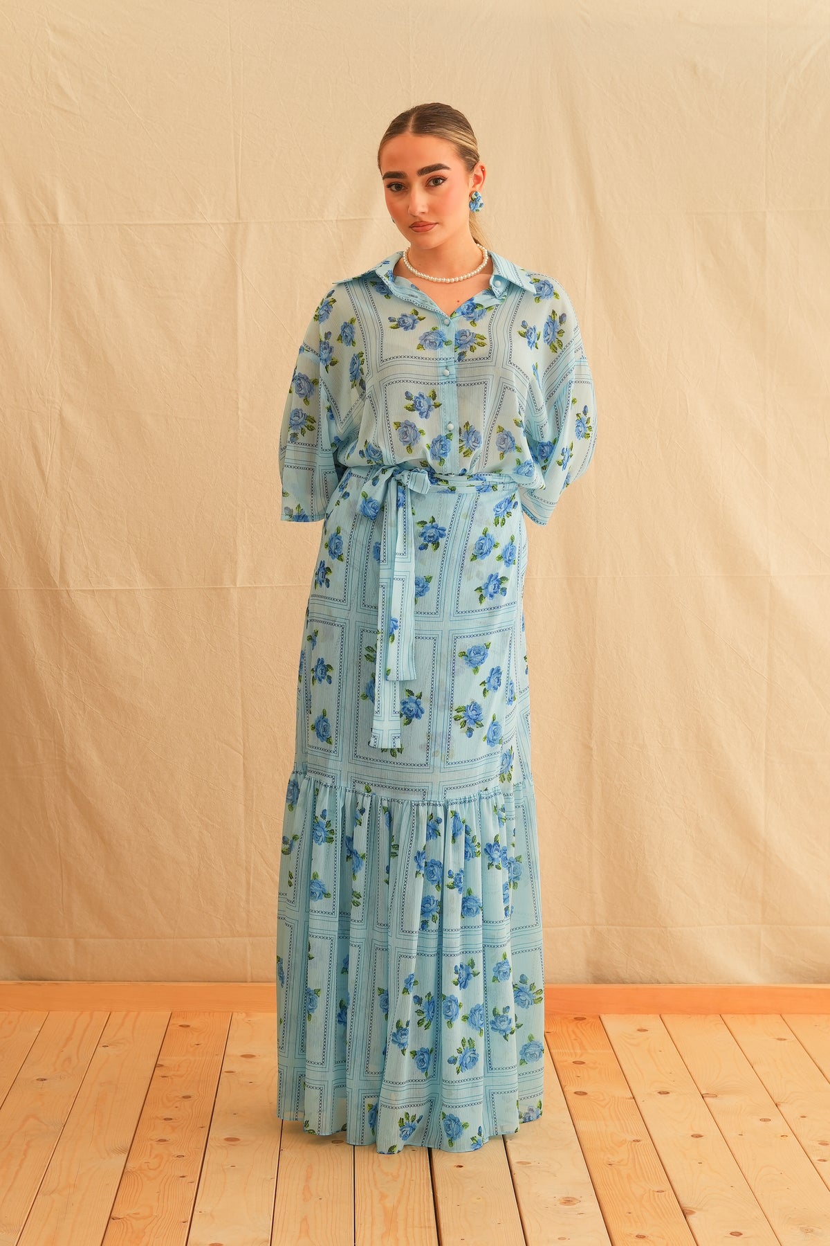 Blue Rose Short Sleeve Shirt